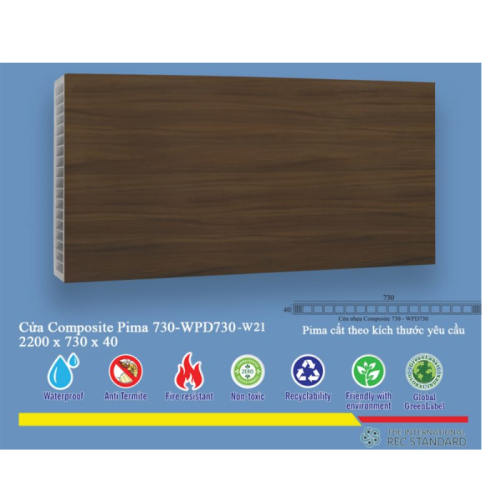Phôi cửa pima 73022 phủ vân gỗ w21