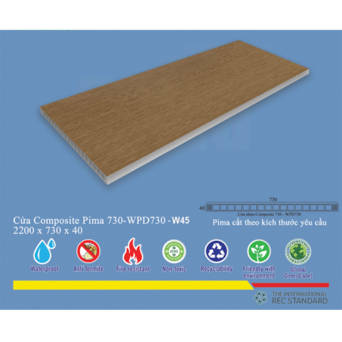 Phôi Cửa Pima 73022 phủ vân gỗ W45