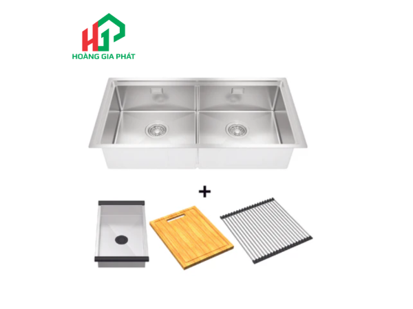  Combo Chậu bếp Hafele 2 hộc kèm phụ kiện 567.94.058