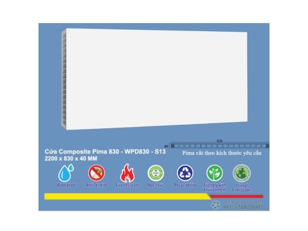 Phôi cánh cửa Pima 83022 phủ vân gỗ S13