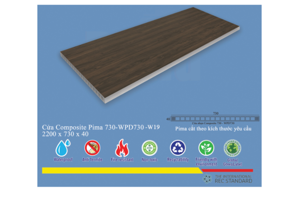 Phôi cửa Pima 73022 phủ vân gỗ W19