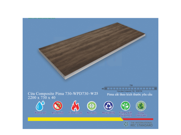 Phôi cửa Pima 73022 phủ vân gỗ w25