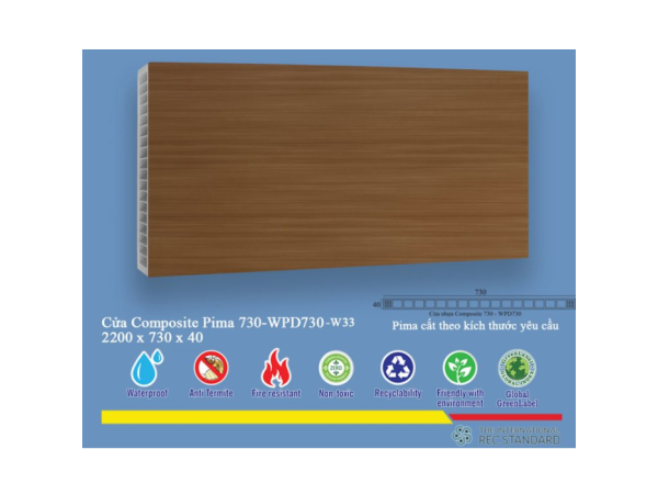 Phôi Cửa Pima 73022 phủ vân gỗ W33