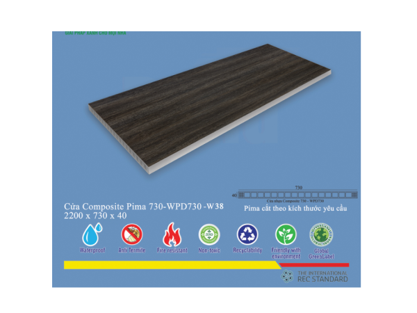  Phôi cửa Pima 73022 phủ vân gỗ W38