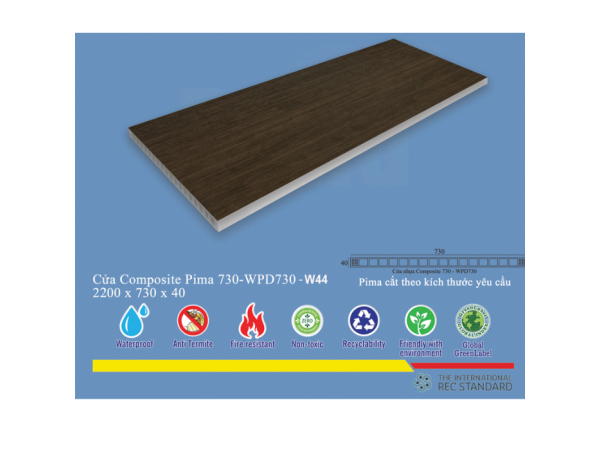 Phôi Cửa Pima 73022 phủ vân gỗ W44