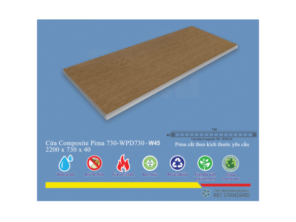 Phôi Cửa Pima 73022 phủ vân gỗ W45