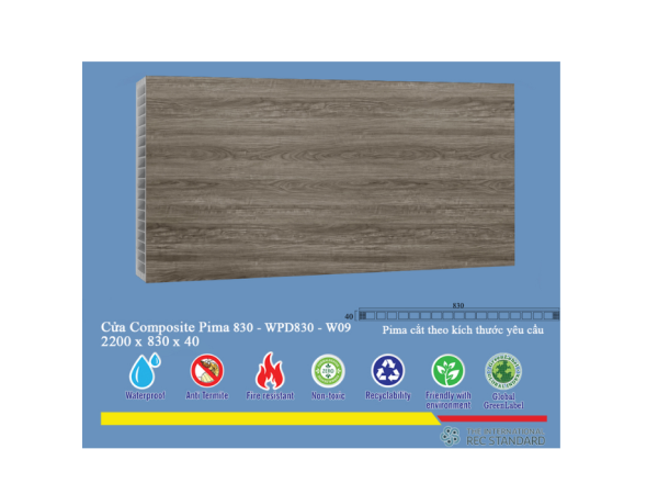 Phôi cửa Pima 83022 phủ vân gỗ W09