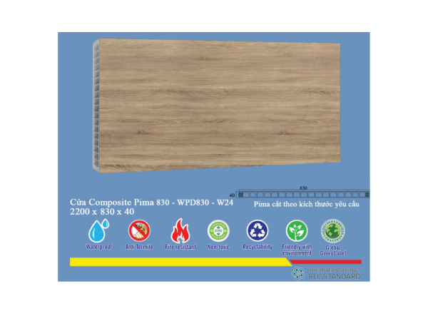 Phôi cửa Pima 83022 phủ vân gỗ W24