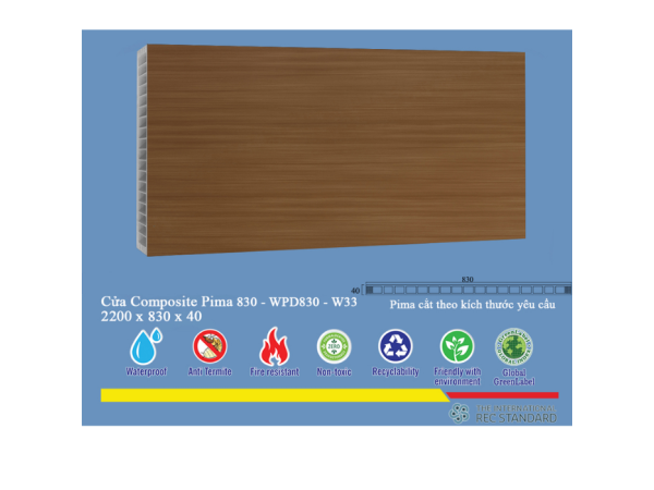  Phôi cửa Pima 83022 phủ vân gỗ W33