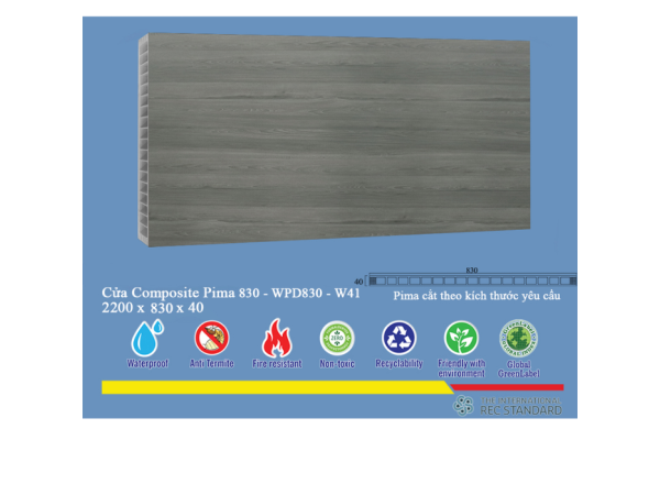 Phôi cửa Pima 83022 phủ vân gỗ W41