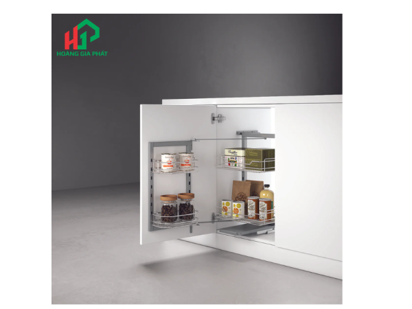 Rổ tủ đồ khô cánh mở xoay 2 tầng Hafele 548.65.006