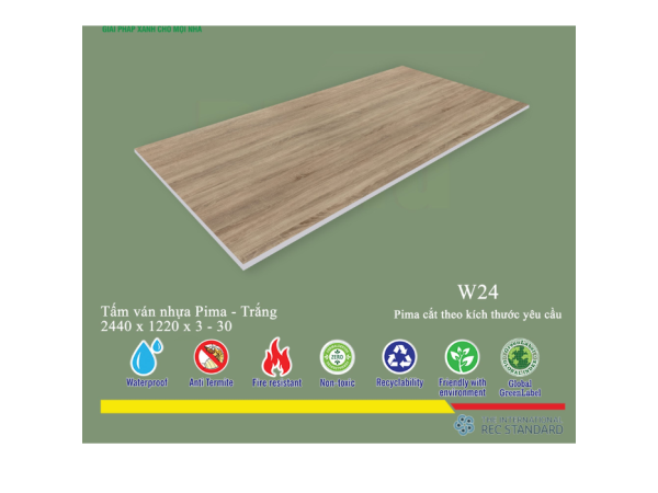 Tấm pima 15mm phủ HPL W24 - 2 mặt