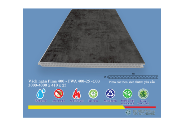  Tấm vách ngăn trang trí Pima 40025 phủ vân gỗ C03