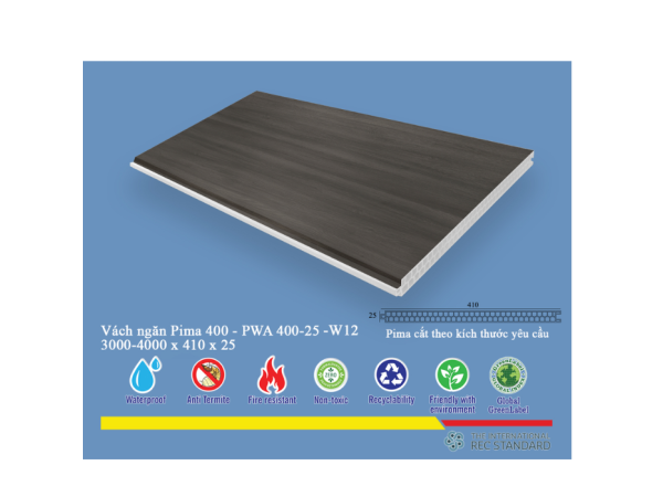 Tấm vách ngăn trang trí Pima 40025 phủ vân gỗ W12