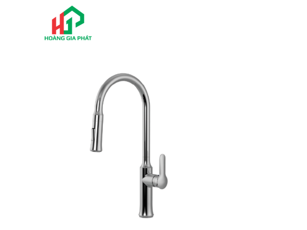 Vòi rửa chén nóng lạnh dây rút chrome MALLOCA K94C